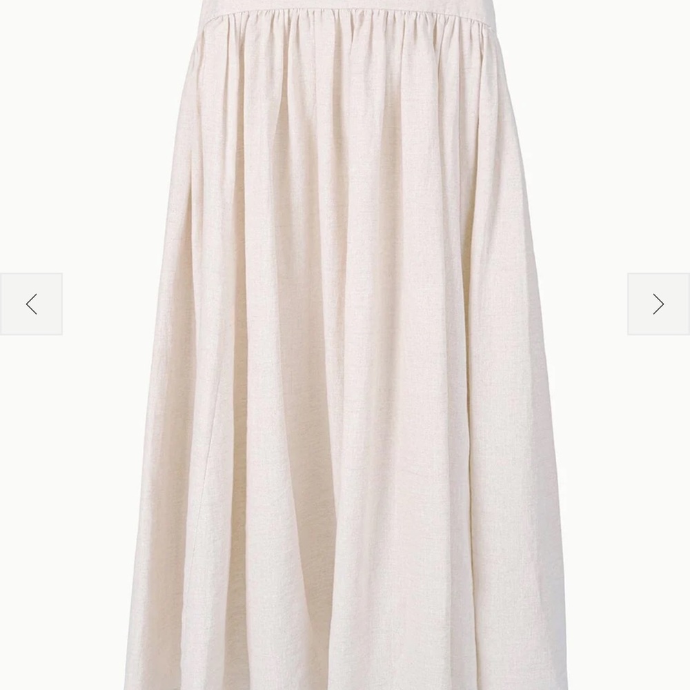 STAUD Cream Gathered Waist Maxi Skirt